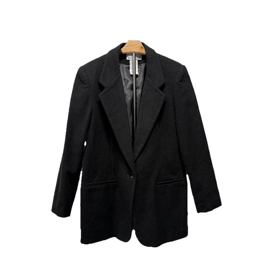 White Stag Wool Blend Blazer Women’s Black 1-Button Jacket Size 8
