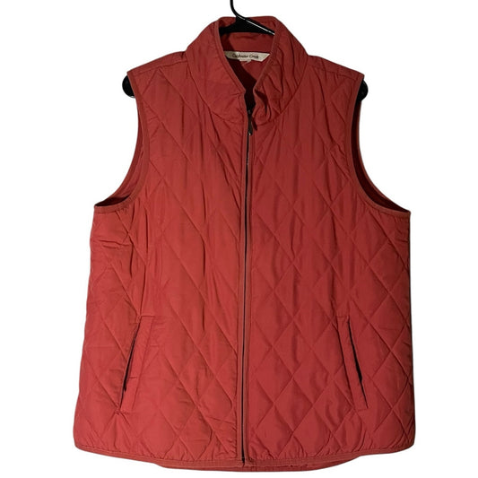 Coldwater Creek Women’s Rust Red Quilted Puffer Vest – Zip Front, Sleeveless